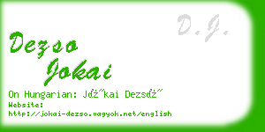 dezso jokai business card